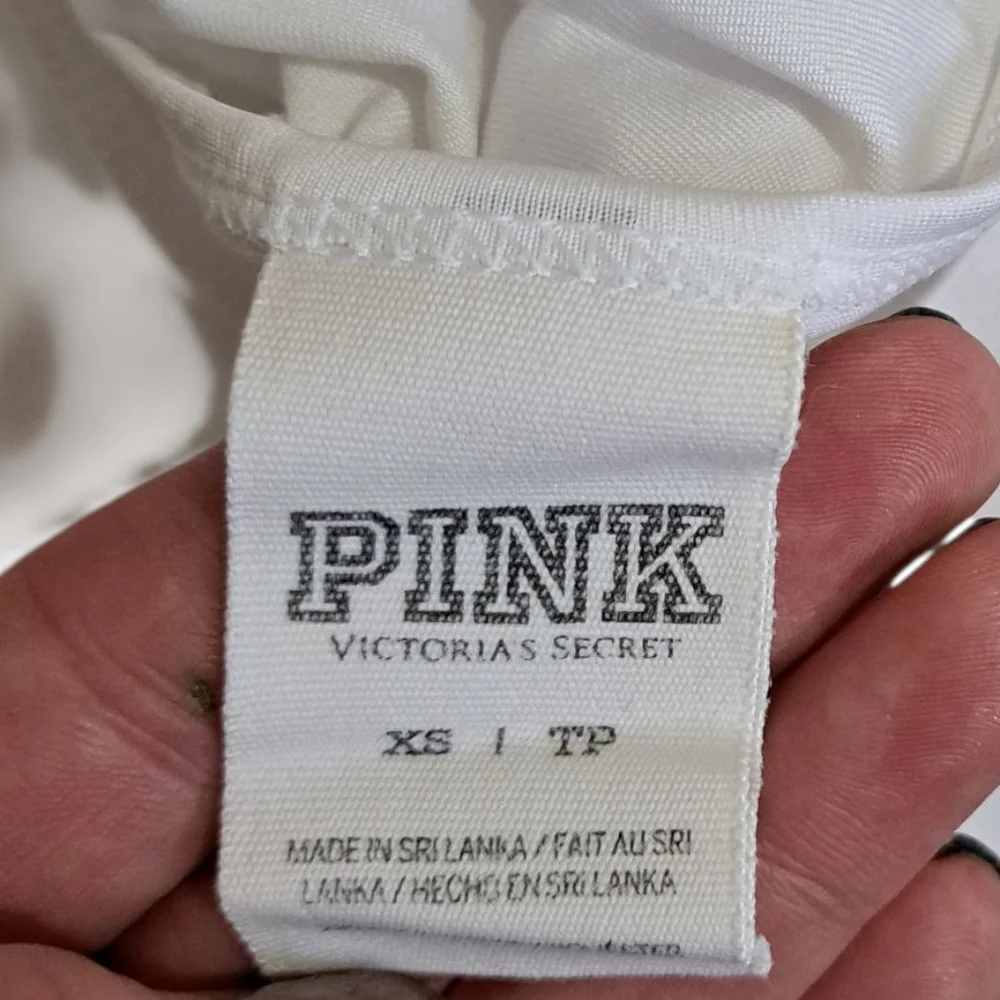 PINK Victoria's Secret White Sz XS Tank Top (Flawed) - Picture 3 of 4